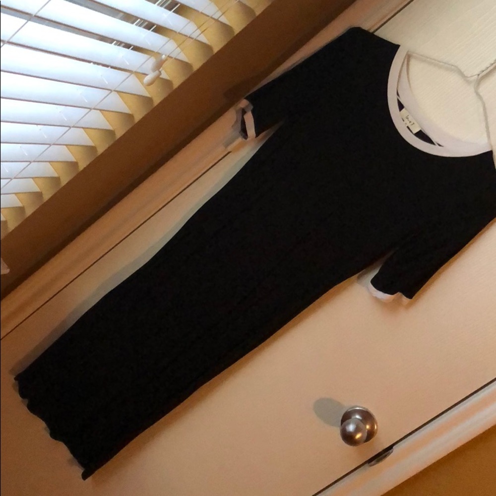 Black dress with white